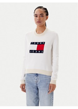 Tommy Jeans Sweter Colorblock Flag DW0DW20970 Biały Regular Fit ze sklepu MODIVO w kategorii Swetry damskie - zdjęcie 184562274