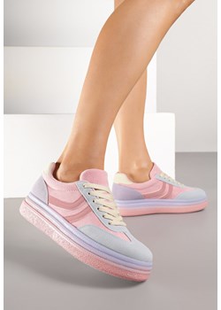 Różowo-Niebieskie Sneakersy Typu Kultowe Tenisówki na Niskiej Platformie Olritia ze sklepu renee.pl w kategorii Buty sportowe damskie - zdjęcie 184563302
