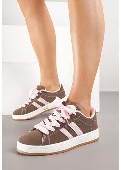Brązowe Sneakersy Ozdobione Motywem Pasków Flortewi ze sklepu renee.pl w kategorii Buty sportowe damskie - zdjęcie 184563362