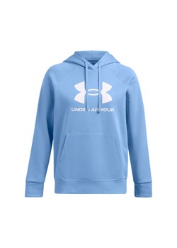 Damska bluza dresowa nierozpinana z kapturem Under Armour UA Rival Fleece Big Logo Hdy - niebieska ze sklepu Sportstylestory.com w kategorii Bluzy damskie - zdjęcie 184563911