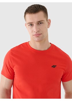 Męski t-shirt basic 4F 4FWMM00TTSHM2256 - czerwony ze sklepu Sportstylestory.com w kategorii T-shirty męskie - zdjęcie 184564063