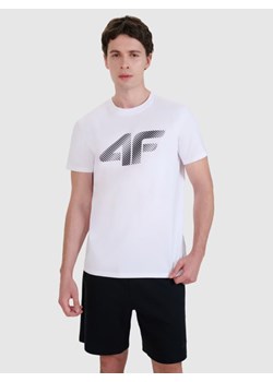 Męski t-shirt z nadrukiem 4F 4FWMM00TTSHM2257 - biały ze sklepu Sportstylestory.com w kategorii T-shirty męskie - zdjęcie 184564091