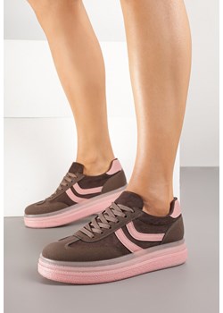 Brązowe Sneakersy w Stylu Klasycznych Tenisówek na Grubej Podeszwie Grelritia ze sklepu born2be.pl w kategorii Buty sportowe damskie - zdjęcie 184564314