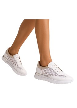 Białe ażurowe buty sportowe sneakersy /G8-3 17658 W289/ ze sklepu Pantofelek24.pl w kategorii Buty sportowe damskie - zdjęcie 184564821