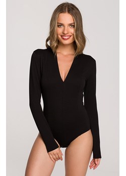 Body damskie bluzka z dekoltem V w kolorze czarnym S327, Kolor czarny, Rozmiar L, Stylove ze sklepu Intymna w kategorii Body damskie - zdjęcie 184570090