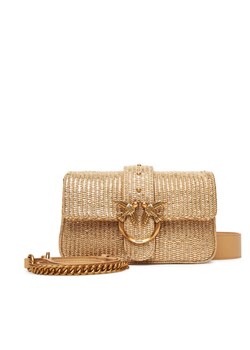 Torebka PINKO Love One Mini Slouchy Fl PE 25 PLTT 104340 A2CE Złoty ze sklepu eobuwie.pl w kategorii Torebki damskie - zdjęcie 184570861