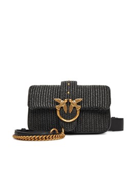 PINKO Torebka Love One Mini Slouchy Fl PE 25 PLTT 104340 A2CF Czarny ze sklepu MODIVO w kategorii Torebki damskie - zdjęcie 184571492