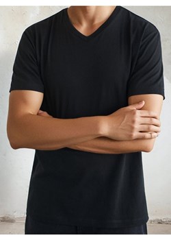 Sinsay - Koszulka z dekoltem w serek w stylu basic - czarny ze sklepu Sinsay w kategorii T-shirty męskie - zdjęcie 184574782