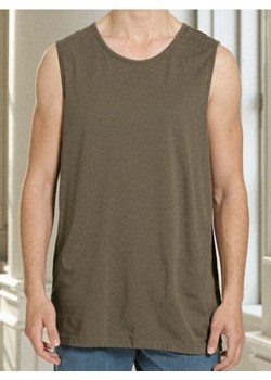 Sinsay - Bawełniany tank top basic - khaki ze sklepu Sinsay w kategorii T-shirty męskie - zdjęcie 184574861