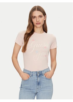 Guess Jeans T-Shirt W5GI24 J1314 Beżowy Regular Fit ze sklepu MODIVO w kategorii Bluzki damskie - zdjęcie 184575351
