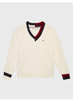 Tommy Hilfiger Sweter KG0KG06903 Écru Oversize ze sklepu MODIVO w kategorii Swetry chłopięce - zdjęcie 184575352