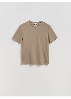 Reserved - T-shirt regular z modalem - beżowy ze sklepu Reserved w kategorii T-shirty męskie - zdjęcie 184578151