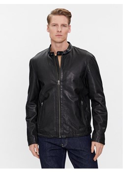Pepe Jeans Kurtka skórzana Vonn PM402878 Czarny Regular Fit ze sklepu MODIVO w kategorii Kurtki męskie - zdjęcie 184578920