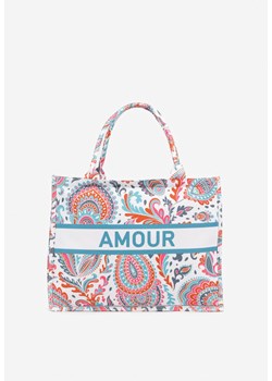 Pomarańczowa Prostokątna Torebka Typu Shopper Zdobiona Ornamentalnym Wzorem Alirielle ze sklepu renee.pl w kategorii Torby Shopper bag - zdjęcie 184579980