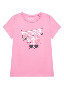 Guess T-Shirt J5YI00 K6YW4 Różowy Regular Fit ze sklepu MODIVO w kategorii Bluzki dziewczęce - zdjęcie 184580123