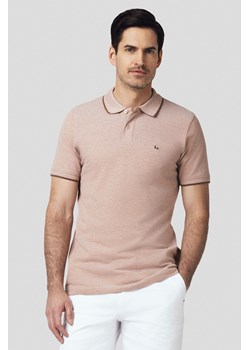 Koszulka Polo Bawełniana Beżowa Borin ze sklepu Lancerto S.A. w kategorii T-shirty męskie - zdjęcie 184584494