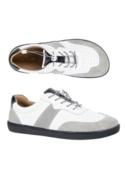 BUTY DAMSKIE BAREFOOT SKÓRA MINIMALISTYCZNE SZEROKIE ARIA białe z szarym 103MP ze sklepu butyolivier w kategorii Buty sportowe damskie - zdjęcie 184584601