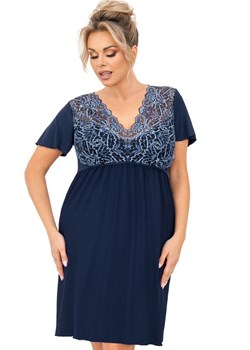 Damska koszula nocna granatowa plus size Melania, Kolor granatowy, Rozmiar 3XL, Donna ze sklepu Primodo w kategorii Koszule nocne - zdjęcie 184585444