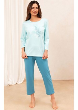 Bawełniana piżama damska turkusowa plus size 706, Kolor turkusowy, Rozmiar XXL, Regina ze sklepu Primodo w kategorii Piżamy damskie - zdjęcie 184585634