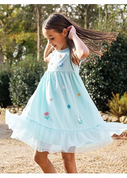 Frugi Sukienka w kolorze błękitnym ze wzorem ze sklepu Limango Polska w kategorii Sukienki dziewczęce - zdjęcie 184586124