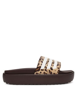 Klapki adidas adilette Platform Slides JR9234 Brązowy ze sklepu eobuwie.pl w kategorii Klapki damskie - zdjęcie 184587263