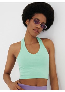 Sinsay - Crop top gładki - zielony ze sklepu Sinsay w kategorii Bluzki damskie - zdjęcie 184590493