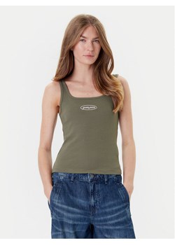 Guess Jeans Top W5YP35 KA0H1 Khaki Regular Fit ze sklepu MODIVO w kategorii Bluzki damskie - zdjęcie 184591653