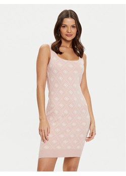 Guess Sukienka dzianinowa W4BK98 Z3JD2 Różowy Bodycon Fit ze sklepu MODIVO w kategorii Sukienki - zdjęcie 184596410