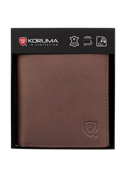 Bardzo mały portfel skórzany męski RFID BLOCK (brązowy) ze sklepu Koruma ID Protection w kategorii Portfele męskie - zdjęcie 184596791