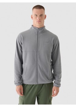 Męski polar rozpinany bez kaptura 4F 4FWMM00TFLEM316 - szary ze sklepu Sportstylestory.com w kategorii Bluzy męskie - zdjęcie 184596864