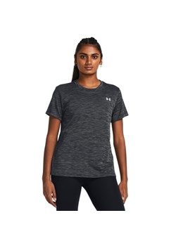 Damska koszulka treningowa Under Armour Tech Textured SSC - czarna ze sklepu Sportstylestory.com w kategorii Bluzki damskie - zdjęcie 184596932
