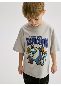 Reserved - T-shirt Among Us - jasnoszary ze sklepu Reserved w kategorii T-shirty chłopięce - zdjęcie 184597560