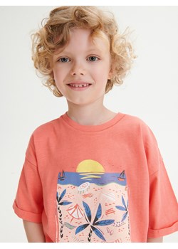 Reserved - T-shirt oversize - koralowy ze sklepu Reserved w kategorii T-shirty chłopięce - zdjęcie 184597984