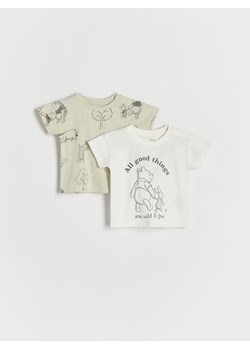 Reserved - T-shirt Kubuś Puchatek 2 pack - złamana biel ze sklepu Reserved w kategorii Koszulki niemowlęce - zdjęcie 184598074
