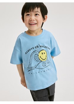 Reserved - T-shirt oversize SmileyWorld® - niebieski ze sklepu Reserved w kategorii T-shirty chłopięce - zdjęcie 184598364