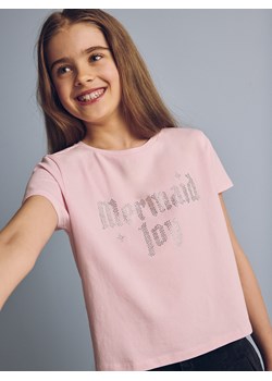 Reserved - T-shirt z napisem - różowy ze sklepu Reserved w kategorii Bluzki dziewczęce - zdjęcie 184598501