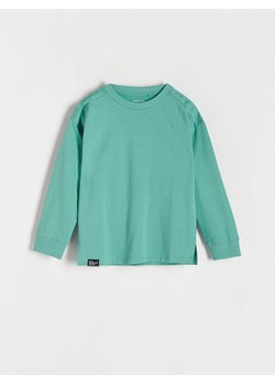 Reserved - Bawełniany longsleeve oversize - morski ze sklepu Reserved w kategorii T-shirty chłopięce - zdjęcie 184599212