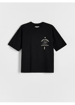 Reserved - T-shirt z lnem - czarny ze sklepu Reserved w kategorii T-shirty chłopięce - zdjęcie 184599352