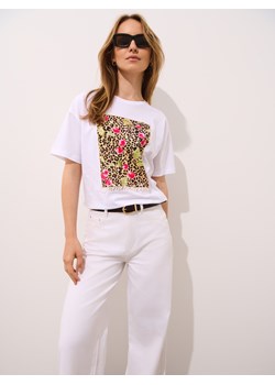 Mohito - T-shirt z nadrukiem - biały ze sklepu Mohito w kategorii Bluzki damskie - zdjęcie 184600753