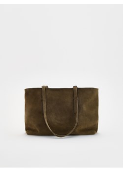Reserved - Zamszowa torebka shopper - brązowy ze sklepu Reserved w kategorii Torebki damskie - zdjęcie 184600883