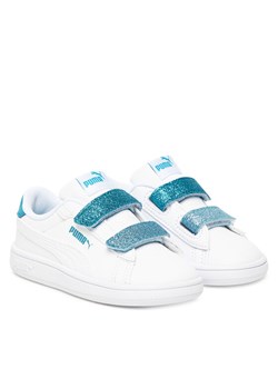 Sneakersy Puma Smash 3.0 L Glitter Velcro V Inf 395610 08 Biały ze sklepu eobuwie.pl w kategorii Buty sportowe dziecięce - zdjęcie 184604454