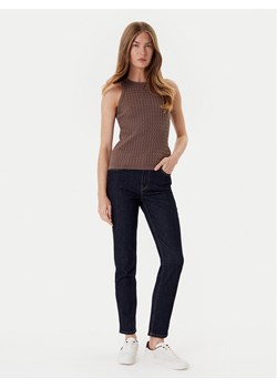 Tommy Hilfiger Top WW0WW45706 Brązowy Slim Fit ze sklepu MODIVO w kategorii Bluzki damskie - zdjęcie 184605163