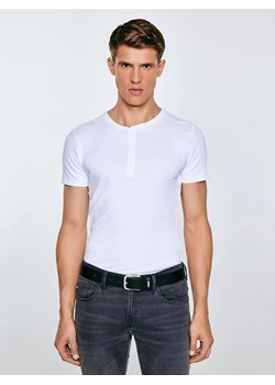 Koszulka męska z prążkowanej dzianiny biała Basicag 101 ze sklepu Big Star w kategorii T-shirty męskie - zdjęcie 184606053