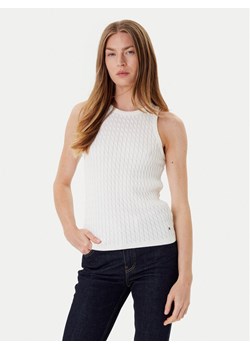 Tommy Hilfiger Top WW0WW45706 Écru Slim Fit ze sklepu MODIVO w kategorii Bluzki damskie - zdjęcie 184608140