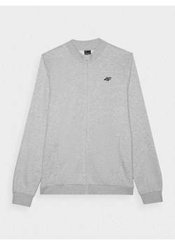 Męska bluza dresowa rozpinana bez kaptura 4F 4FWMM00TSWSM1463 - szary ze sklepu Sportstylestory.com w kategorii Bluzy męskie - zdjęcie 184610694