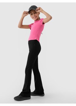 Dziewczęce legginsy dzianinowe 4F 4FJWSS25TTIGF199 - czarne ze sklepu Sportstylestory.com w kategorii Spodnie dziewczęce - zdjęcie 184610750