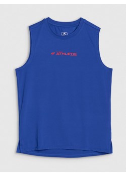 Chłopięcy top treningowy 4F 4FJWSS25TFTSM1211 - niebieski ze sklepu Sportstylestory.com w kategorii T-shirty chłopięce - zdjęcie 184611053