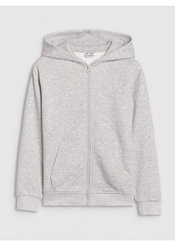 Dziewczęca bluza dresowa rozpinana z kapturem 4F 4FJWMM00TSWSF1861 - szara ze sklepu Sportstylestory.com w kategorii Bluzy dziewczęce - zdjęcie 184611123