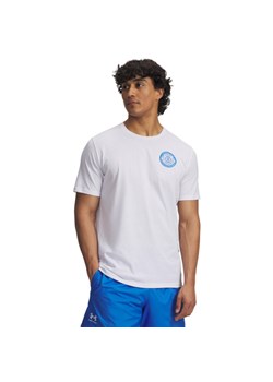 Męski t-shirt z nadrukiem Under Armour UA Armour Club - biały ze sklepu Sportstylestory.com w kategorii T-shirty męskie - zdjęcie 184611184