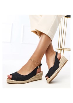 Czarne sandały espadryle na koturnie Nevarez ze sklepu ButyModne.pl w kategorii Espadryle damskie - zdjęcie 184611812